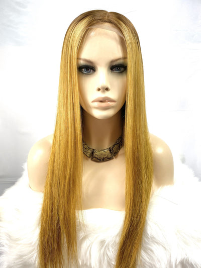 MLH Two Tone #4/27 Cambodian Mink Straight Lace Frontal Wig - MLH Beauty