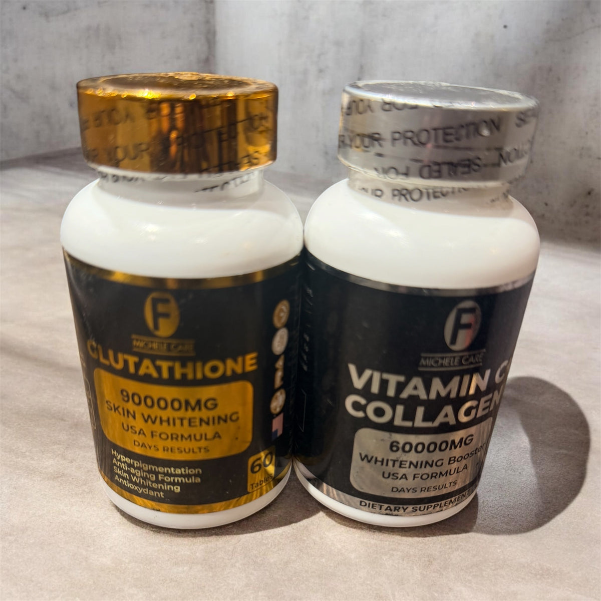Michele Care Combo- Glutathione 90000MG And Vitamin C + Collagen Tablets 60000MG