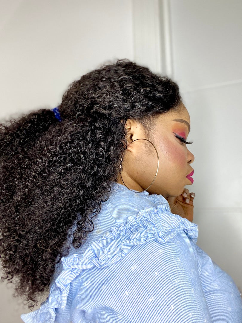 MLH fluffy malaysian kinky curl lace frontal wig - MLH Beauty