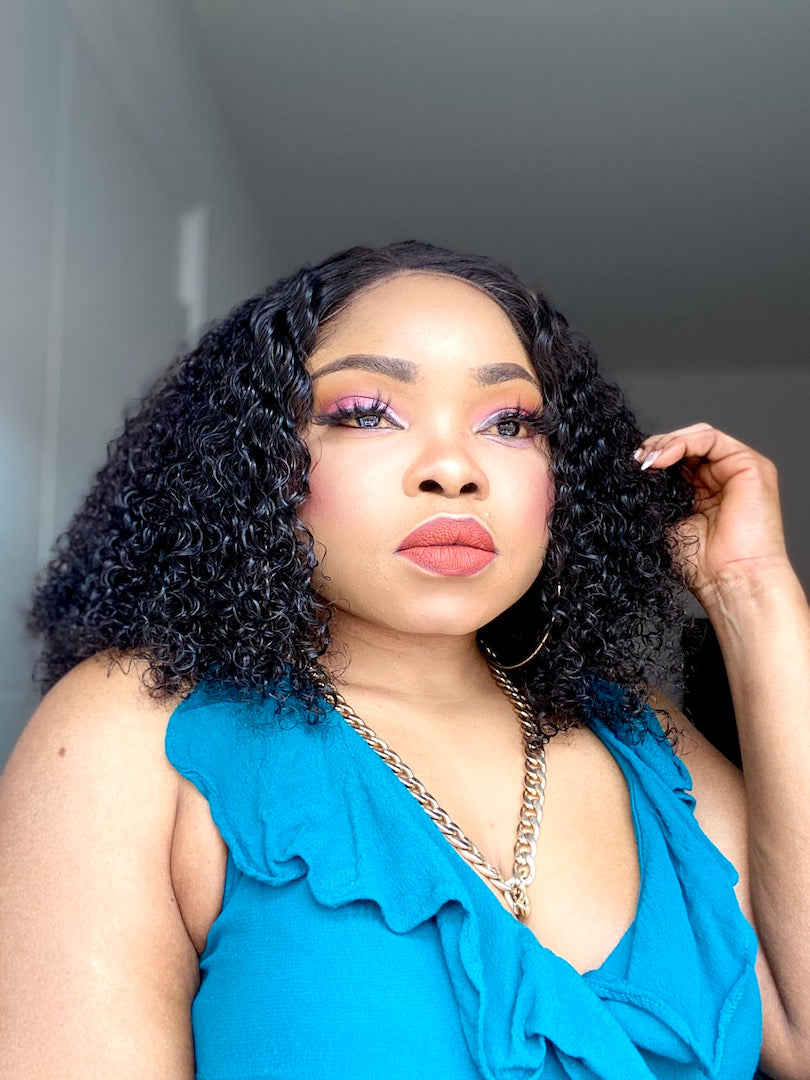 MLH fluffy malaysian kinky curl lace frontal wig - MLH Beauty