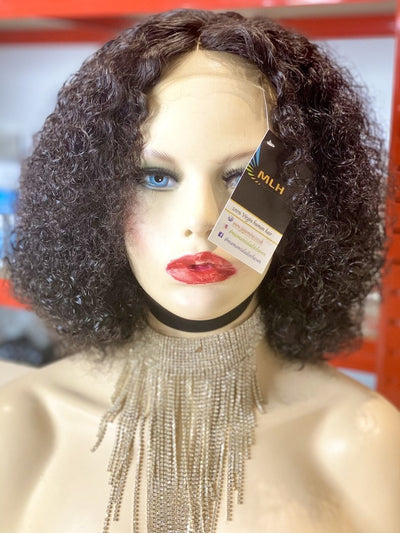 MLH fluffy malaysian kinky curl lace closure wig - MLH Beauty